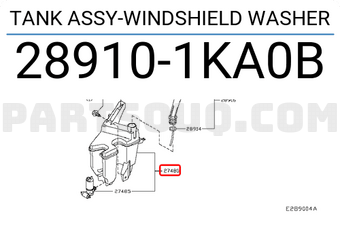 Nissan 289101KA0B TANK ASSY-WINDSHIELD WASHER
