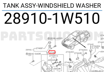 Nissan 289101W510 TANK ASSY-WINDSHIELD WASHER