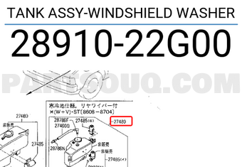 Nissan 2891022G00 TANK ASSY-WINDSHIELD WASHER