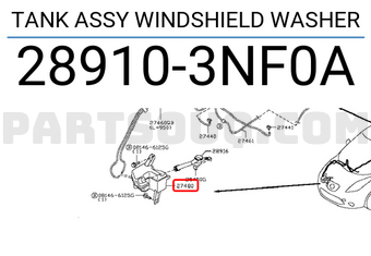 Nissan 289103NF0A TANK ASSY WINDSHIELD WASHER