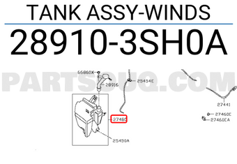 Nissan 289103SH0A TANK ASSY-WINDS