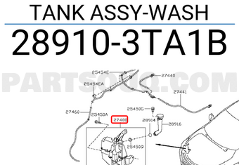Nissan 289103TA1B TANK ASSY-WASH