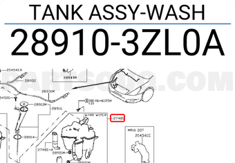 Nissan 289103ZL0A TANK ASSY-WASH