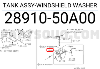 Nissan 2891050A00 TANK ASSY-WINDSHIELD WASHER