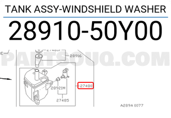 Nissan 2891050Y00 TANK ASSY-WINDSHIELD WASHER