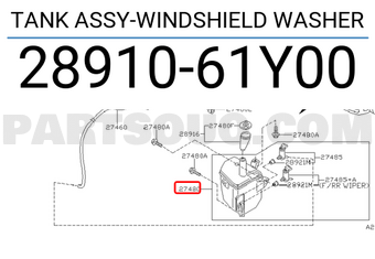 Nissan 2891061Y00 TANK ASSY-WINDSHIELD WASHER