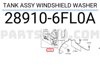Nissan 289106FL0A TANK ASSY WINDSHIELD WASHER