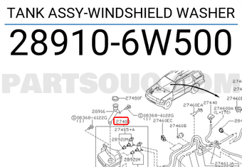 Nissan 289106W500 TANK ASSY-WINDSHIELD WASHER