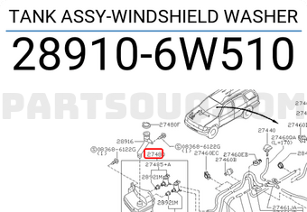 Nissan 289106W510 TANK ASSY-WINDSHIELD WASHER
