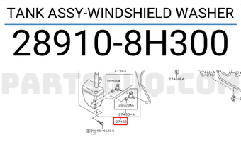 Nissan 289108H300 TANK ASSY-WINDSHIELD WASHER