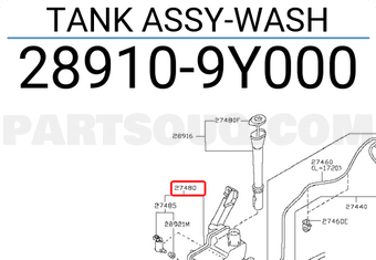 Nissan 289109Y000 TANK ASSY-WASH