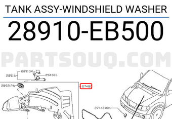 Nissan 28910EB500 TANK ASSY-WINDSHIELD WASHER