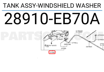 Nissan 28910EB70A TANK ASSY-WINDSHIELD WASHER