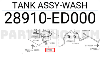 Nissan 28910ED000 TANK ASSY-WASH