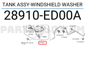 Nissan 28910ED00A TANK ASSY-WINDSHIELD WASHER