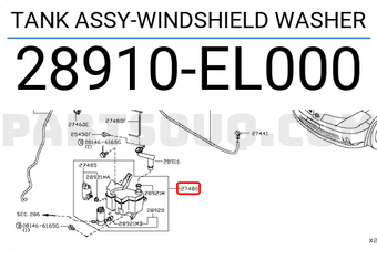 Nissan 28910EL000 TANK ASSY-WINDSHIELD WASHER