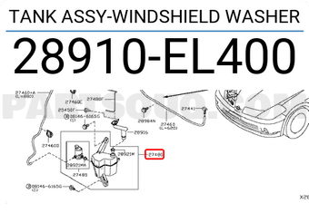 Nissan 28910EL400 TANK ASSY-WINDSHIELD WASHER