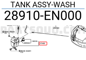 Nissan 28910EN000 TANK ASSY-WASH