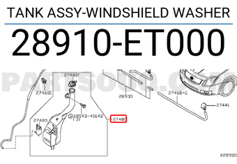 Nissan 28910ET000 TANK ASSY-WINDSHIELD WASHER