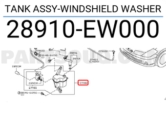 Nissan 28910EW000 TANK ASSY-WINDSHIELD WASHER