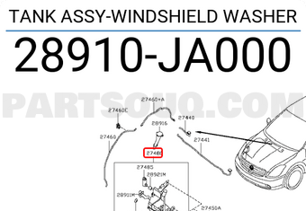 Nissan 28910JA000 TANK ASSY-WINDSHIELD WASHER