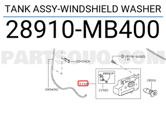 Nissan 28910MB400 TANK ASSY-WINDSHIELD WASHER