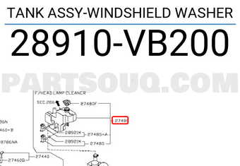 Nissan 28910VB200 TANK ASSY-WINDSHIELD WASHER