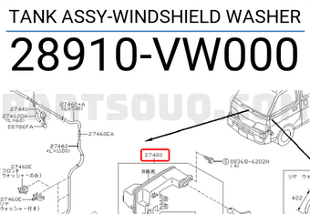 Nissan 28910VW000 TANK ASSY-WINDSHIELD WASHER