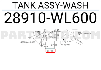 Nissan 28910WL600 TANK ASSY-WASH