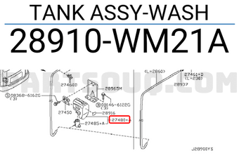 Nissan 28910WM21A TANK ASSY-WASH