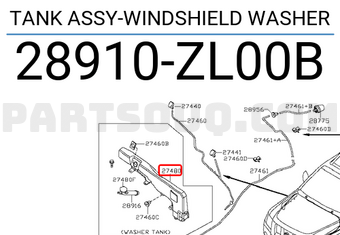 Nissan 28910ZL00B TANK ASSY-WINDSHIELD WASHER