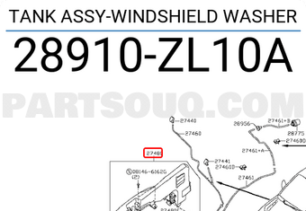 Nissan 28910ZL10A TANK ASSY-WINDSHIELD WASHER