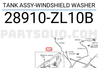 Nissan 28910ZL10B TANK ASSY-WINDSHIELD WASHER