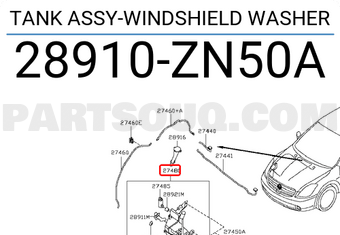 Nissan 28910ZN50A TANK ASSY-WINDSHIELD WASHER