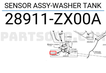 Nissan 28911ZX00A SENSOR ASSY-WASHER TANK