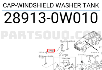 Nissan 289130W010 CAP-WINDSHIELD WASHER TANK