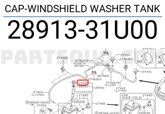 Nissan 2891331U00 CAP-WINDSHIELD WASHER TANK