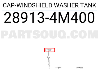 Nissan 289134M400 CAP-WINDSHIELD WASHER TANK