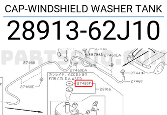 Nissan 2891362J10 CAP-WINDSHIELD WASHER TANK