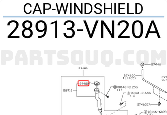 Nissan 28913VN20A CAP-WINDSHIELD