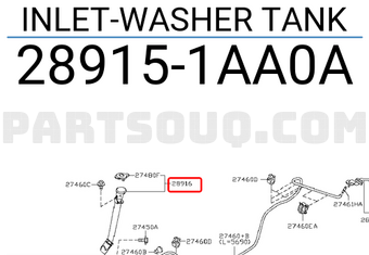 Nissan 289151AA0A INLET-WASHER TANK