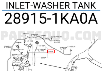 Nissan 289151KA0A INLET-WASHER TANK