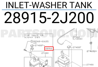 Nissan 289152J200 INLET-WASHER TANK
