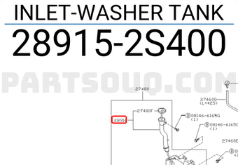 Nissan 289152S400 INLET-WASHER TANK