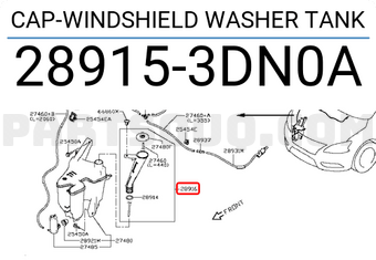 Nissan 289153DN0A CAP-WINDSHIELD WASHER TANK