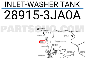 Nissan 289153JA0A INLET-WASHER TANK