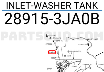 Nissan 289153JA0B INLET-WASHER TANK