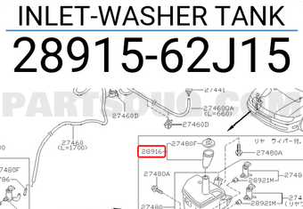 Nissan 2891562J15 INLET-WASHER TANK