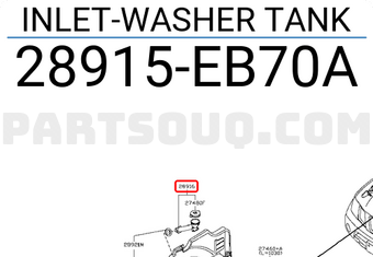 Nissan 28915EB70A INLET-WASHER TANK