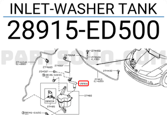 Nissan 28915ED500 INLET-WASHER TANK